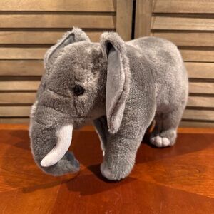 Born In Africa Wildlife Collection Realistic Gray Elephant Plush with Tusks 13”